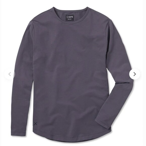 Cuts | AO Curve Hem Tee Pyca Pro Long-sleeve top Signature Fit Cast Iron Sz S - Picture 1 of 13